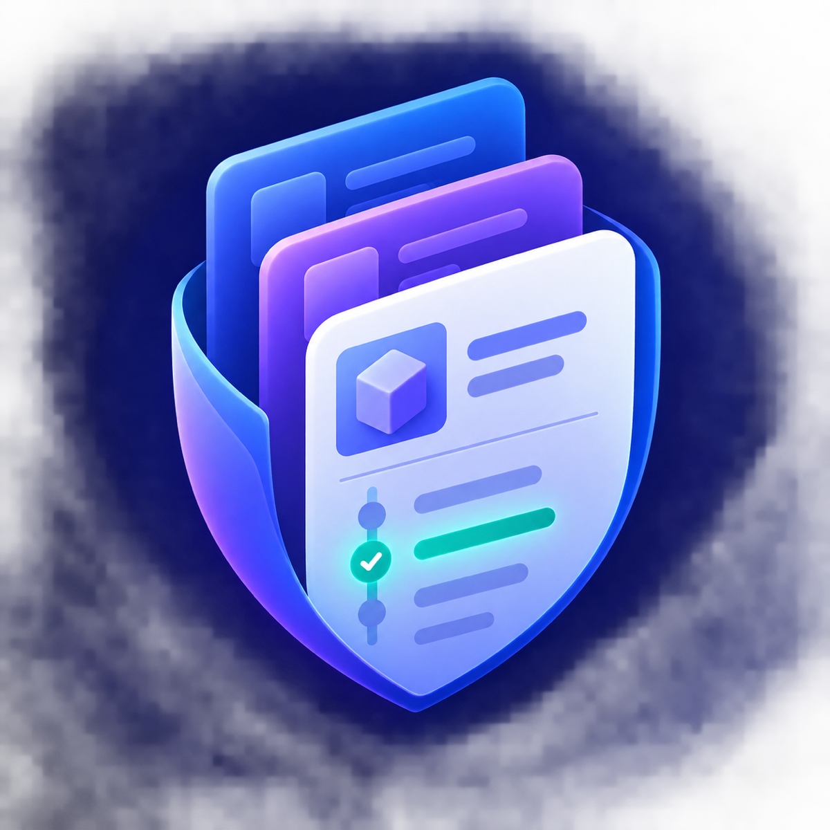 Catalog Sentinel layered catalog shield icon