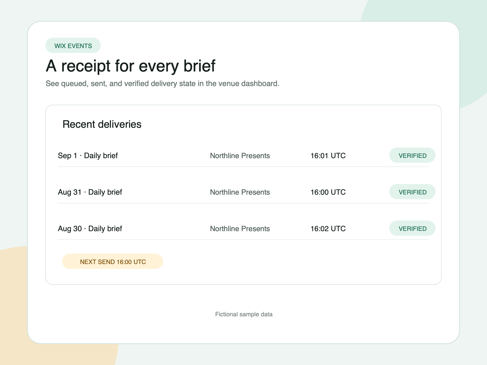 Verified delivery receipt history